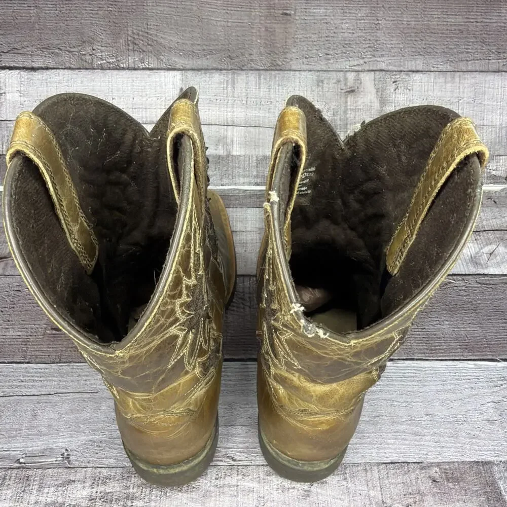 Ariat Boots Brown Leather Western 10031488 Wiggle Room Youth size 3.5